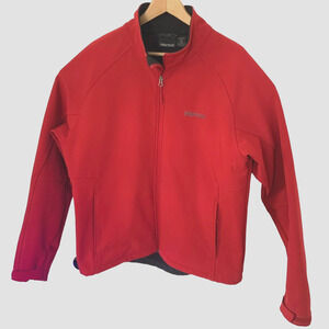 Marmot Water Resistant Jacket Mens Size XL RED Full Zip Soft Shell Outdoors